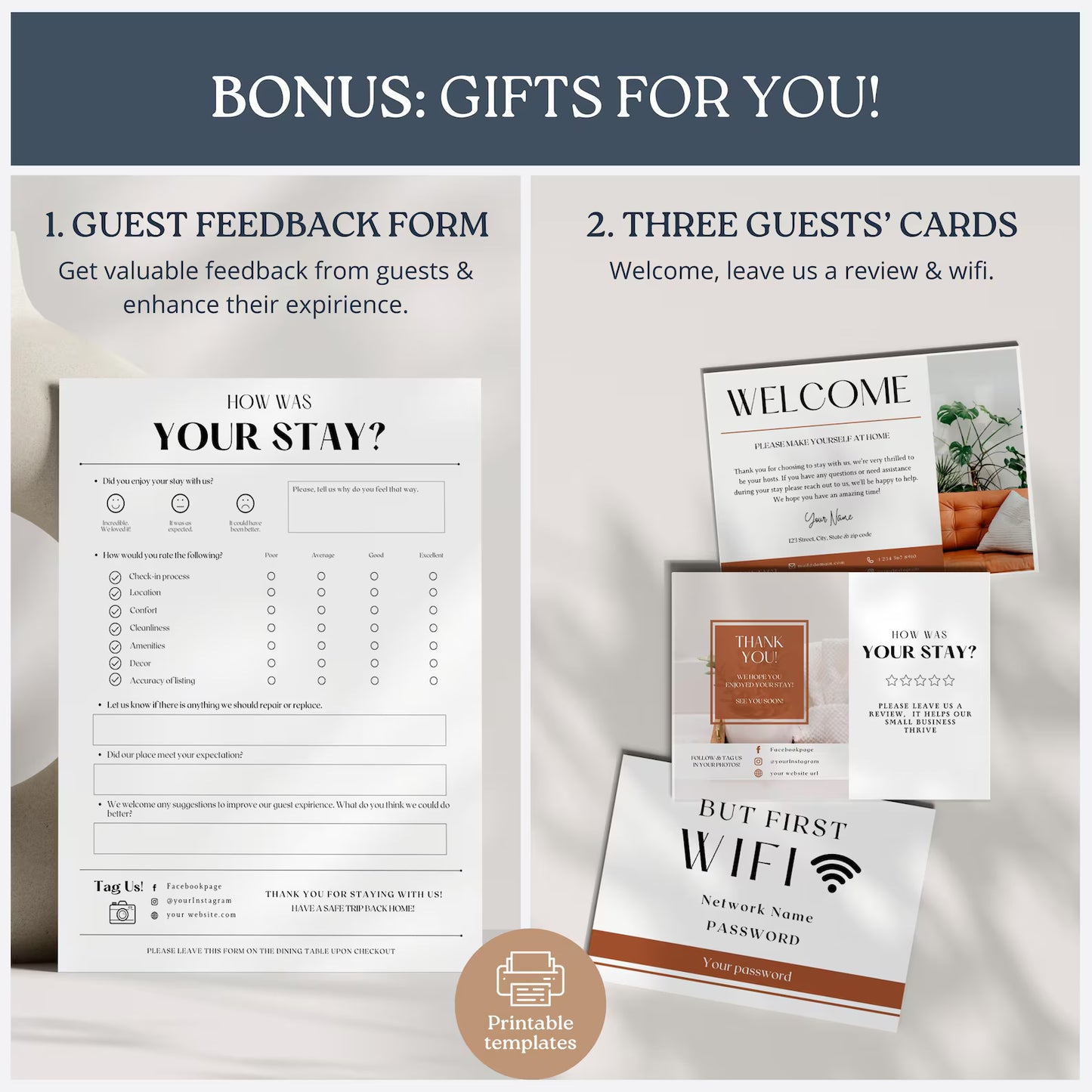 The Ultimate Airbnb Host Sign Kit – 60 Editable Templates to Impress Every Guest