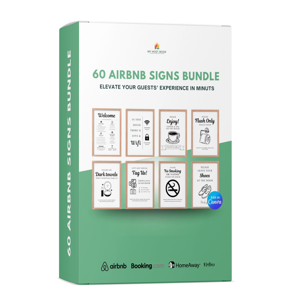 The Ultimate Airbnb Host Sign Kit – 60 Editable Templates to Impress Every Guest