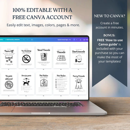 The Ultimate Airbnb Host Sign Kit – 60 Editable Templates to Impress Every Guest