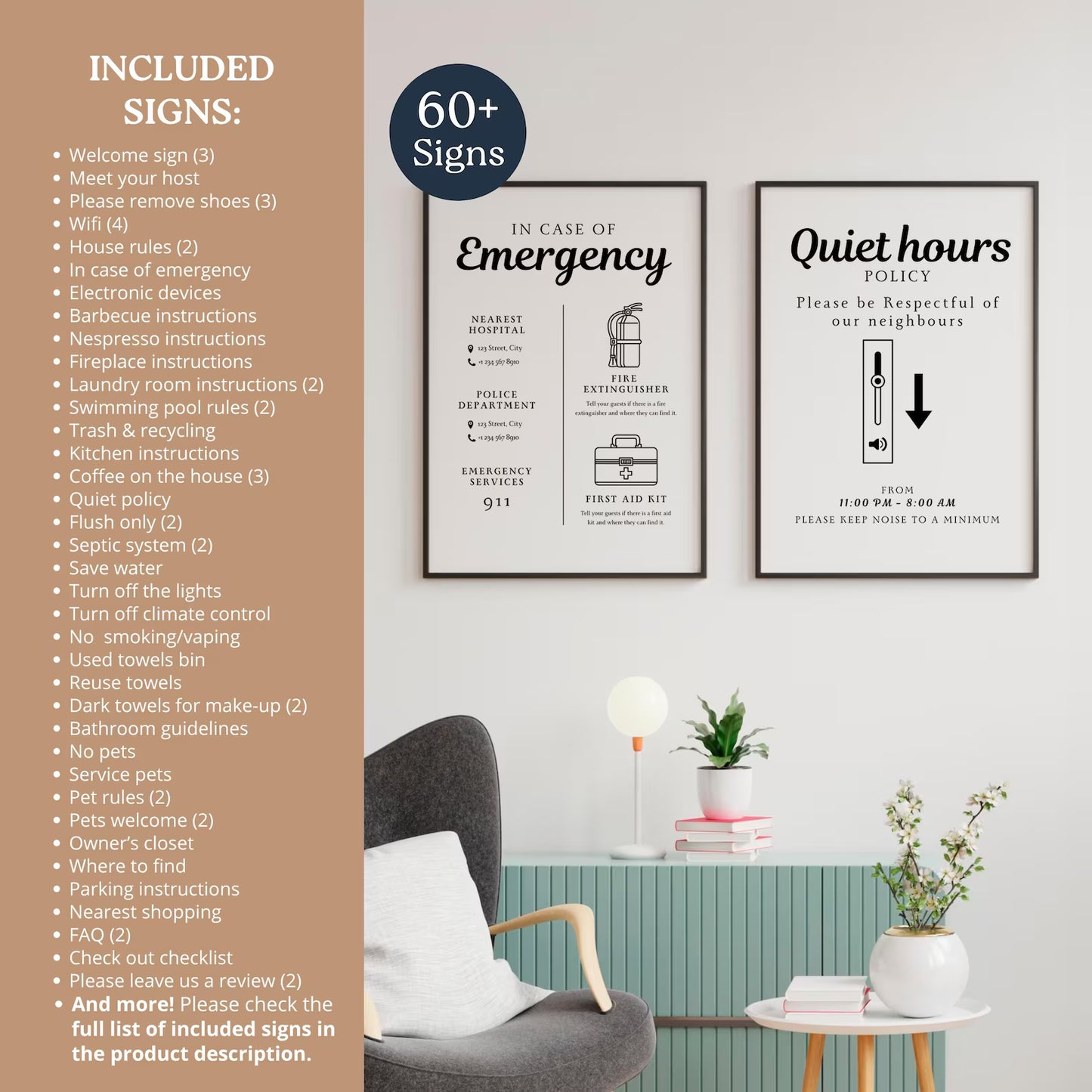 The Ultimate Airbnb Host Sign Kit – 60 Editable Templates to Impress Every Guest