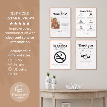 The Ultimate Airbnb Host Sign Kit – 60 Editable Templates to Impress Every Guest